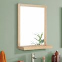 Miroir rectangulaire avec tablette en bois 60 x 70 cm ENIO