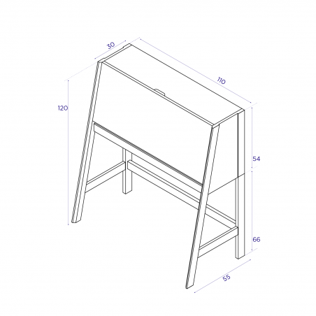 Bureau secrétaire bois 110 cm ELOA Bureau secrétaire bois 110 cm ELOA