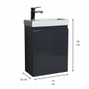 Meuble lave-mains gris LISA