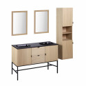 Meuble de salle de bain sur pieds 140 cm STUDIO avec vasque, colonne et miroirs carrés
