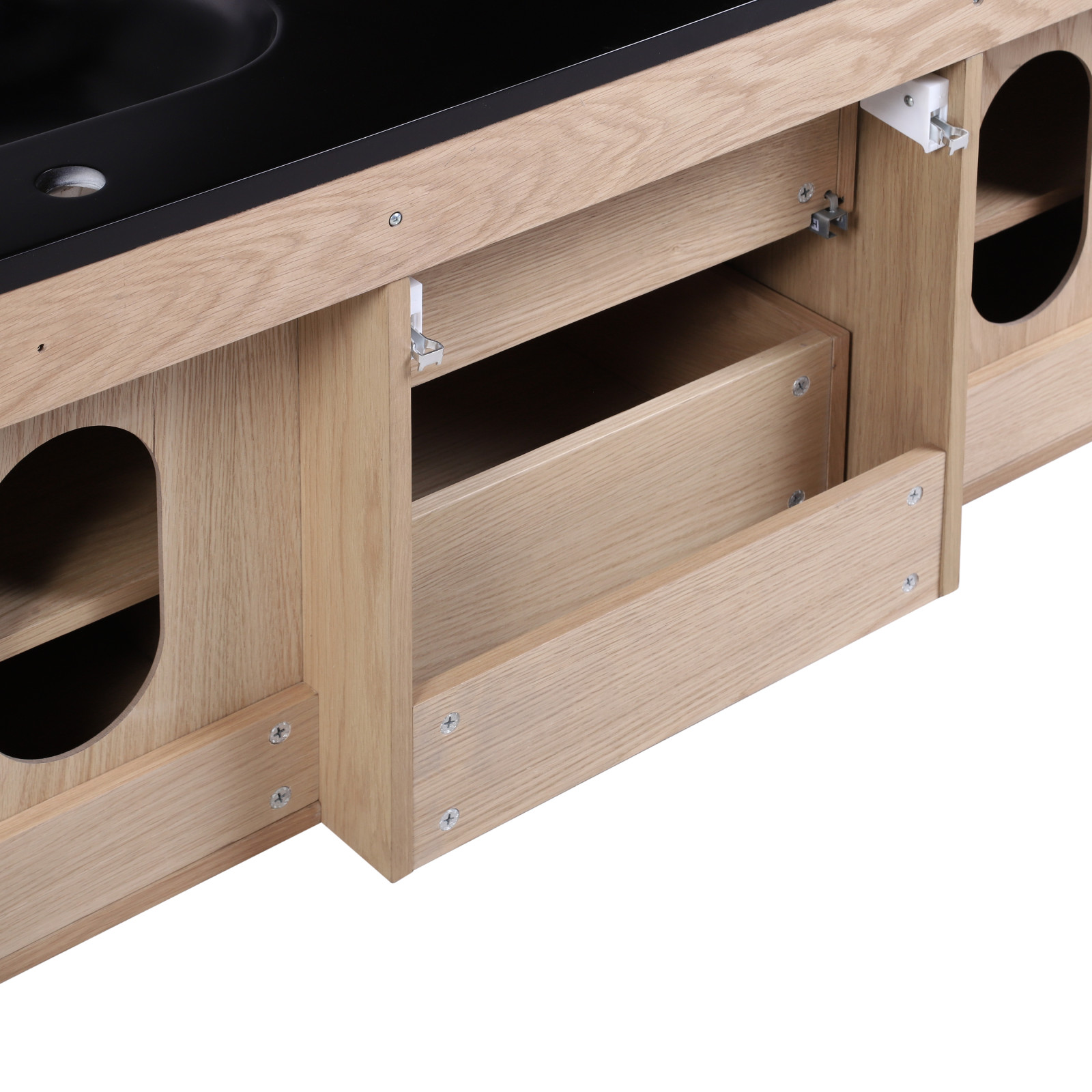 Meuble de salle de bain sur pieds 140 cm STUDIO avec vasque, colonne et miroirs carrés Meuble de salle de bain sur pieds 140 cm STUDIO avec vasque, colonne et miroirs carrés