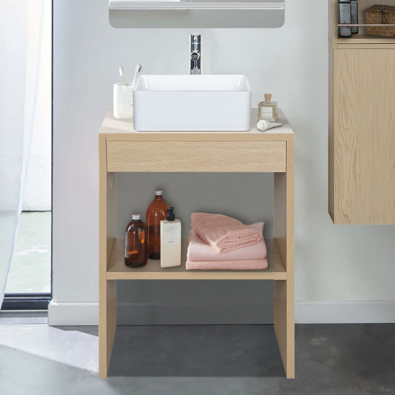 meuble de salle de bain sur pied en PPM