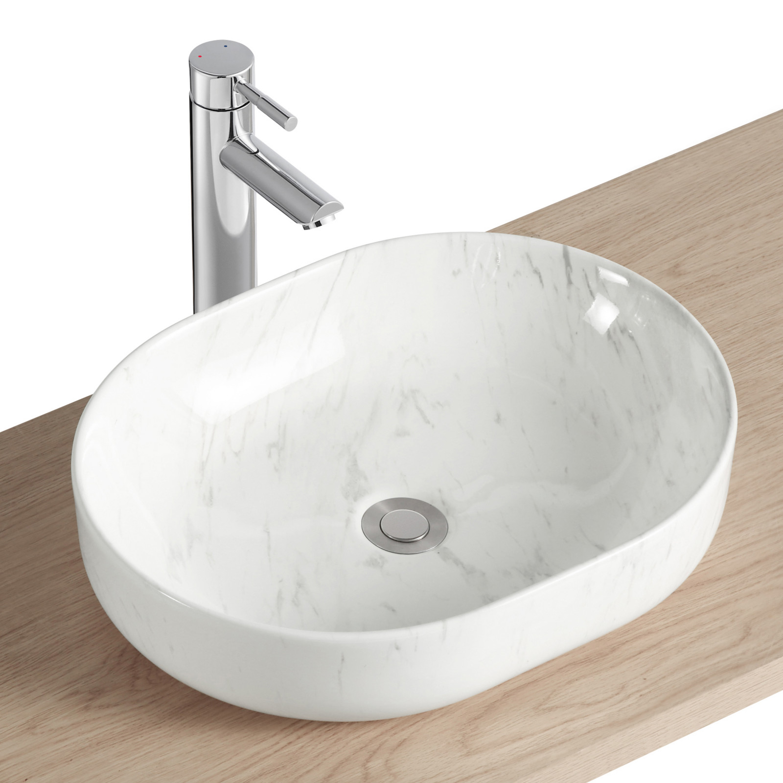 Vasque ovale à poser imitation marque blanc 37 x 48 cm LOU Vasque ovale à poser imitation marque blanc 37 x 48 cm LOU