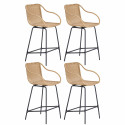 Chaises d'îlot en rotin 65 cm - MOOREA - Lot de 4