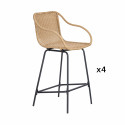 Chaises d'îlot en rotin 65 cm - MOOREA - Lot de 4
