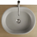 Vasque ovale grise à poser en céramique 48 x 38 cm KULT