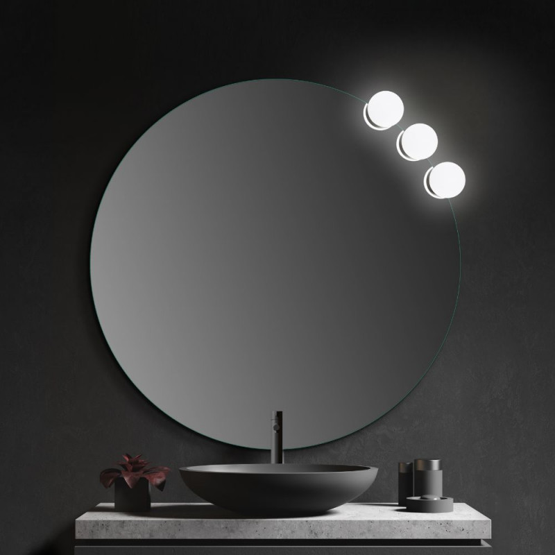 Miroir Salle De Bain Avec Éclairage Eco Led Lumineux Rond Chambre