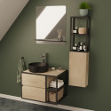 Meuble de salle de bain 70 cm EDISSON avec colonne, miroir et vasque