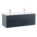 Meuble de Salle de Bain Double Vasque 120 cm gris anthracite SORRENTO