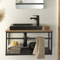 Meuble lave-mains vasque noire WILO
