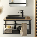 Meuble lave-mains vasque noire WILO avec robinet noir