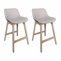 Chaise de bar tissu 65 cm - MELLOW - Lot de 2