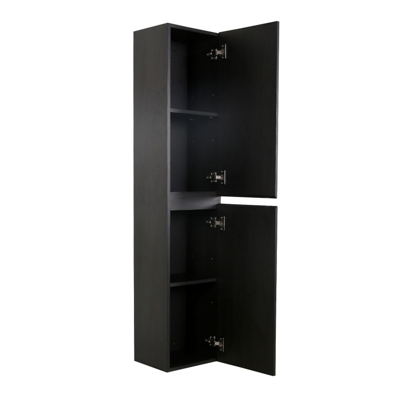 Colonne noir de salle de bain SORRENTO décor chêne 140 cm