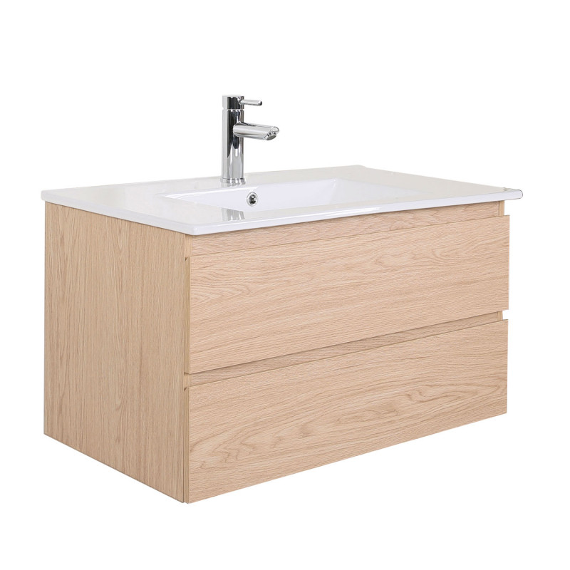 Ensemble 3 pièces SORRENTO 80cm décor chêne