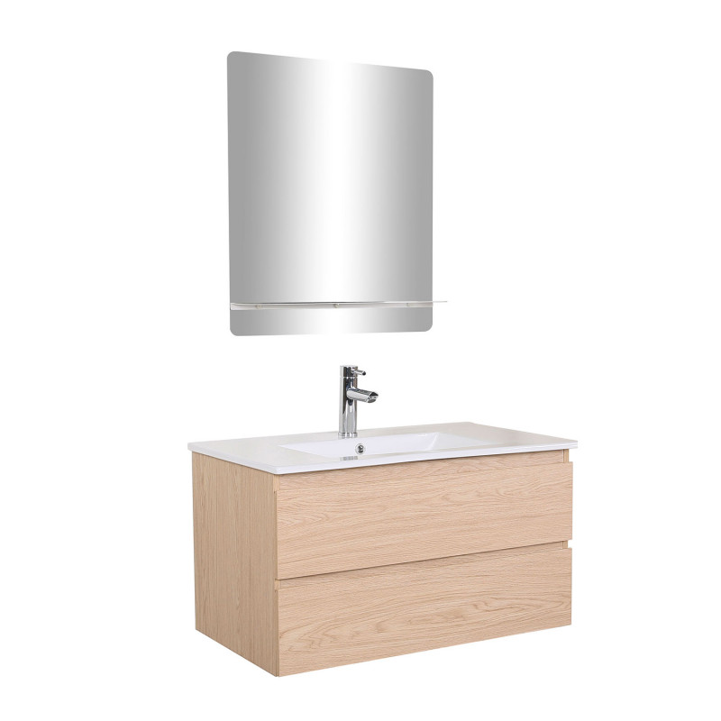 Ensemble meubles de salle de bain 4 pièces SORRENTO 80cm décor chêne