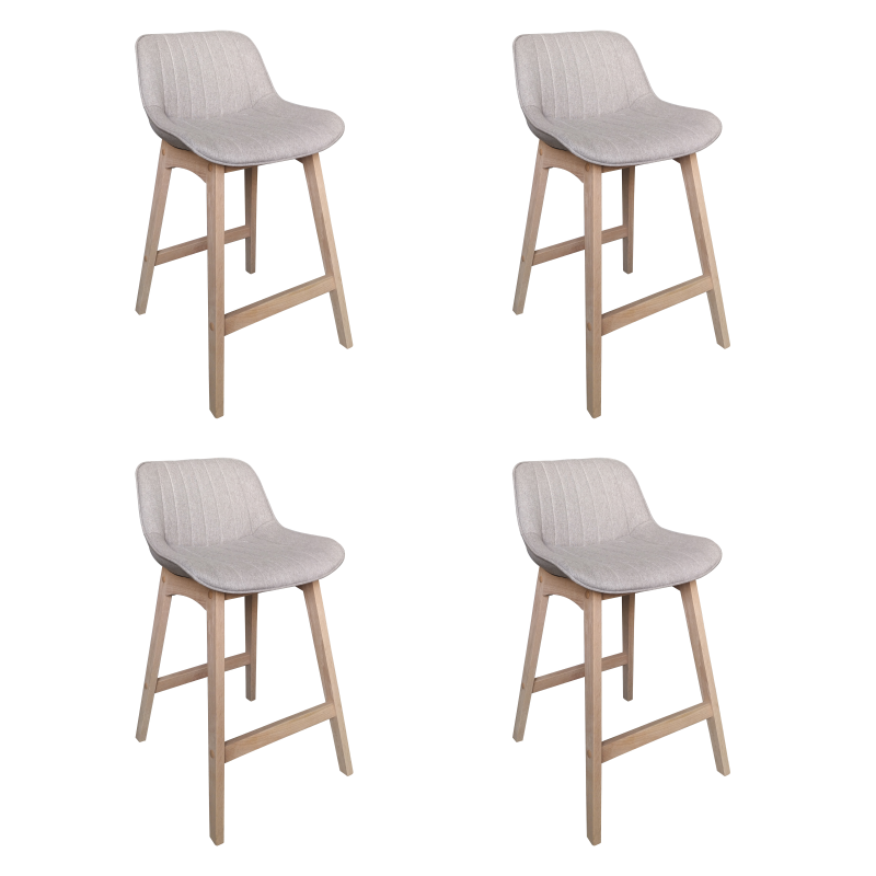 4 chaises scandinaves en tissu gris clair - MELLOW - 65 cm