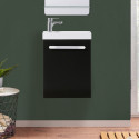 Meuble lave-mains noir carbone NEVADA avec robinet chromé