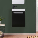 Meuble lave-mains noir carbone NEVADA avec robinet noir