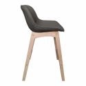 Tabouret de bar tissu gris foncé - MELLOW - Lot de 2