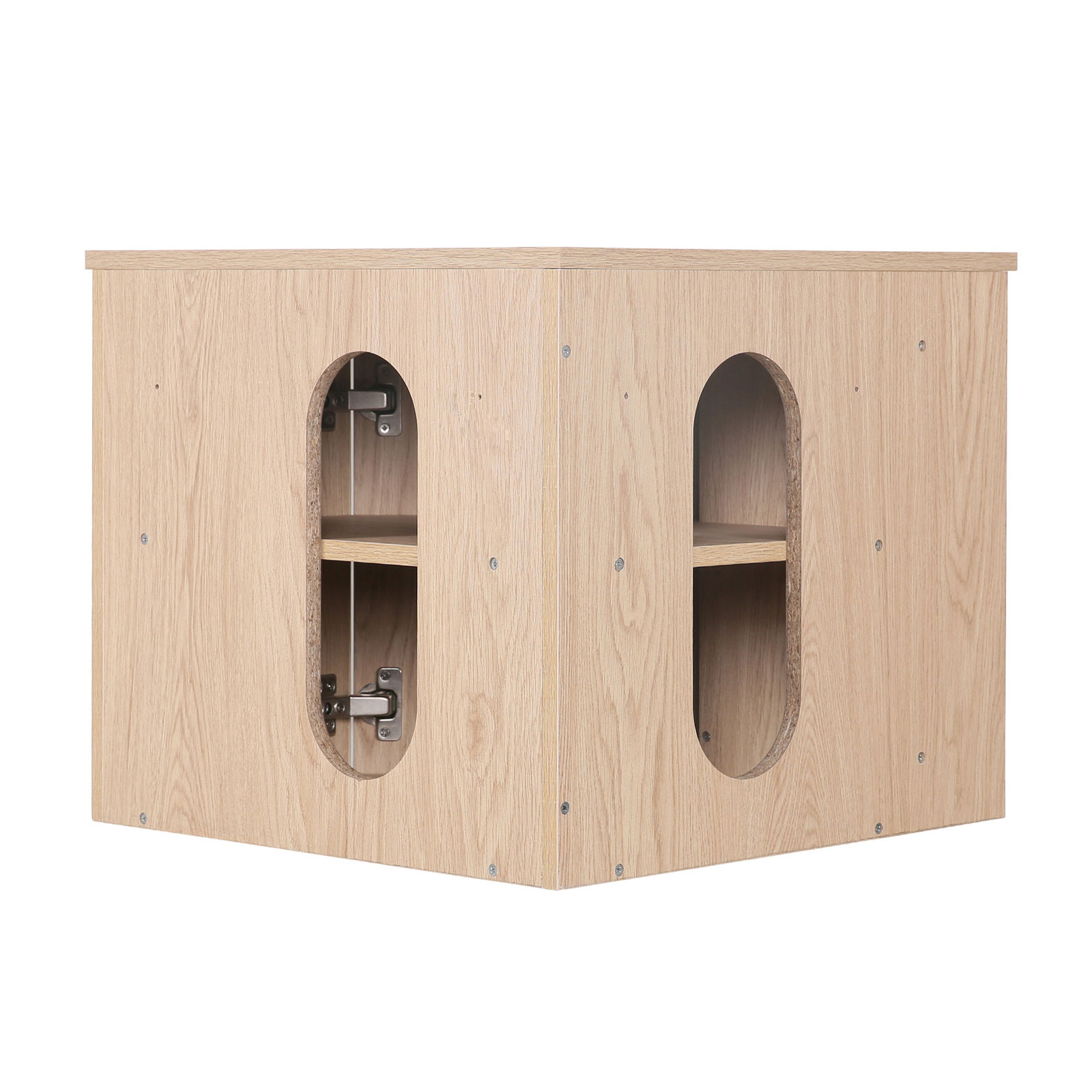 Meuble d'angle simple vasque décor chêne + vasque