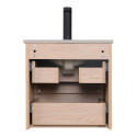 Ensemble de salle de bain SORRENTO 45cm décor chêne avec robinet chromé