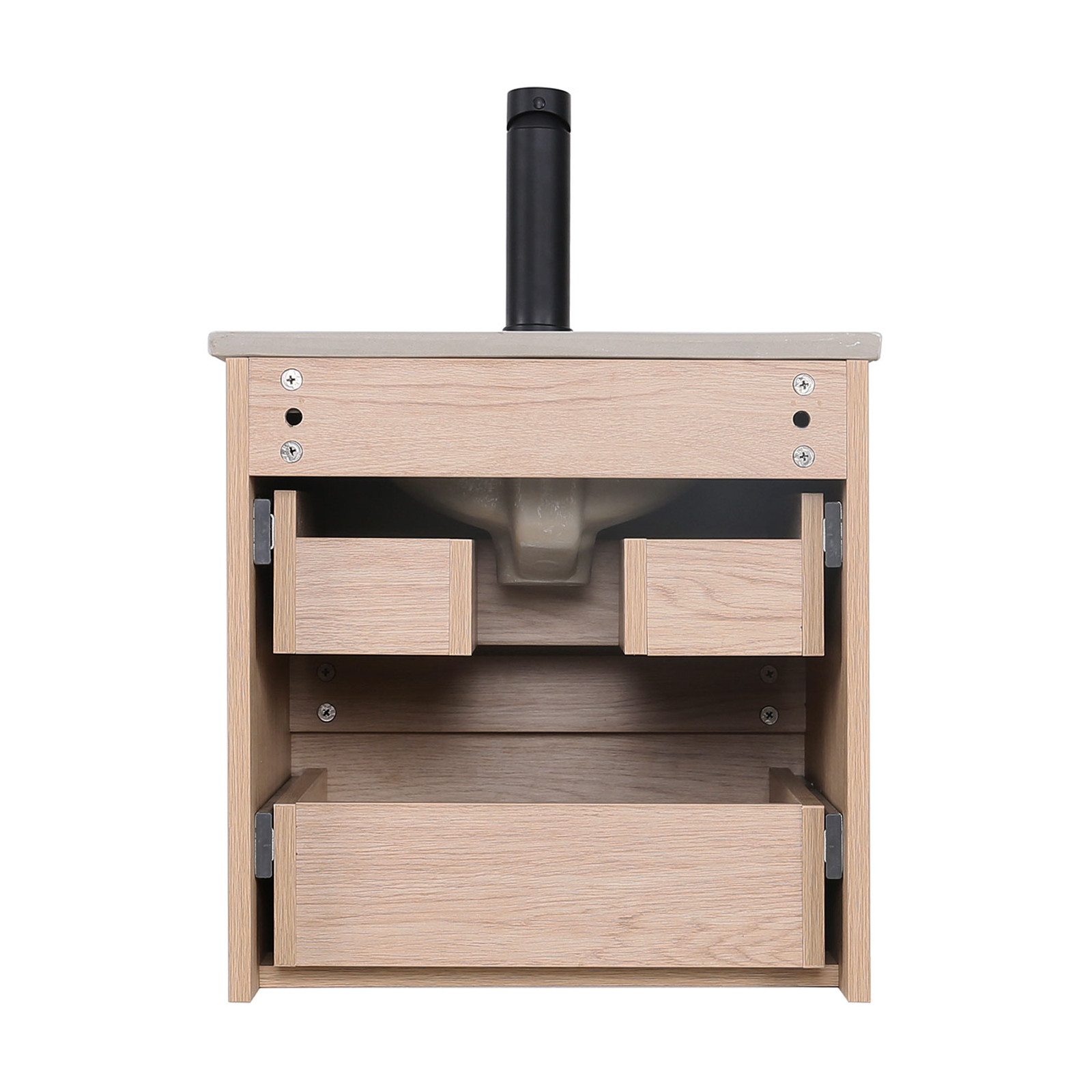 Ensemble de salle de bain SORRENTO 45cm décor chêne avec robinet chromé