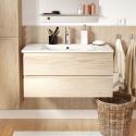 Ensemble 2 pièces SORRENTO 80cm décor chêne