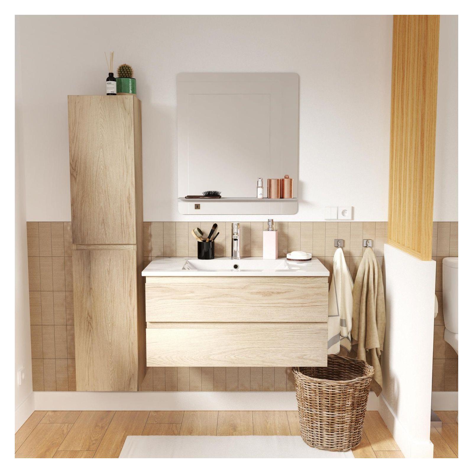 Ensemble meubles de salle de bain 4 pièces SORRENTO 80cm décor chêne