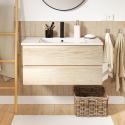 Ensemble meubles de salle de bain 2 pièces SORRENTO 80cm décor chêne