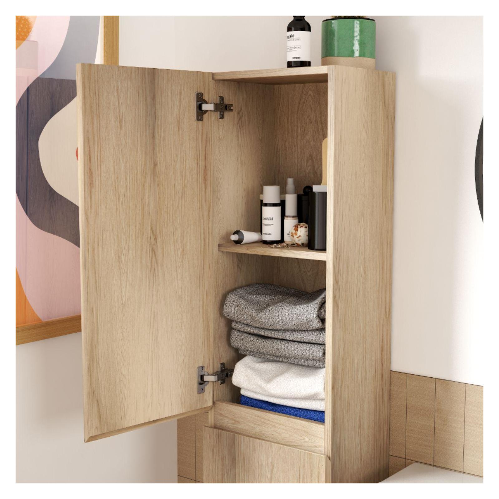 Ensemble de meuble de salle de bain 4 pièces SORRENTO 80 cm avec colonne décor chêne