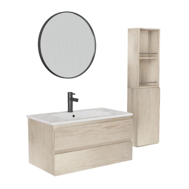 Ensemble meuble de salle de bain 4 pièces SORRENTO 80cm et colonne WILL
