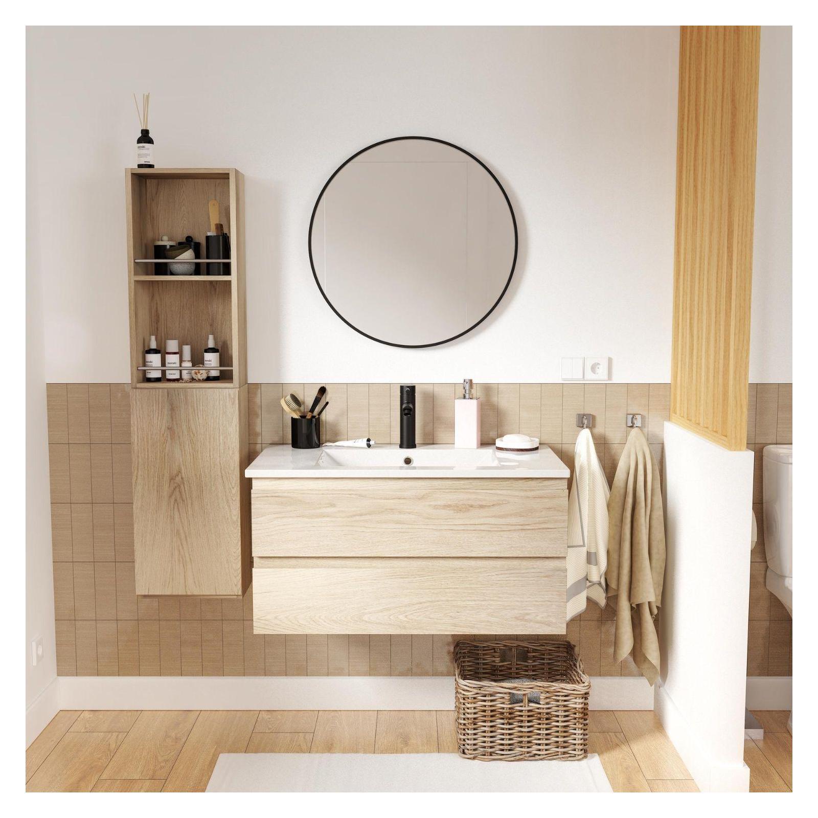 Ensemble meubles de salle de bain 4 pièces décor chêne 80cm SORRENTO
