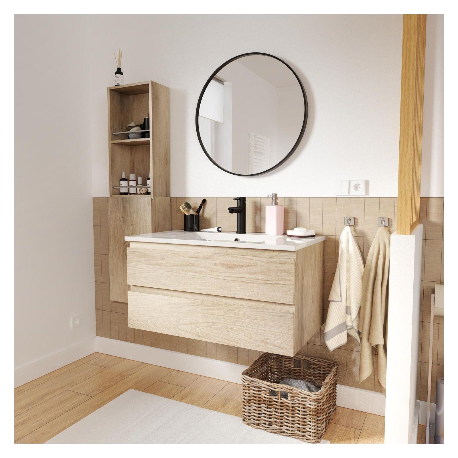 Ensemble meubles de salle de bain 4 pièces décor chêne 80cm SORRENTO
