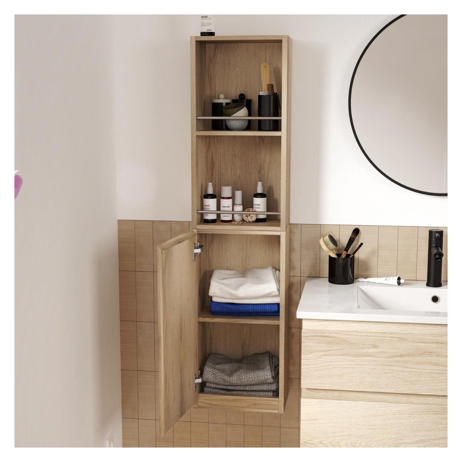 Ensemble meubles de salle de bain 4 pièces décor chêne 80cm SORRENTO