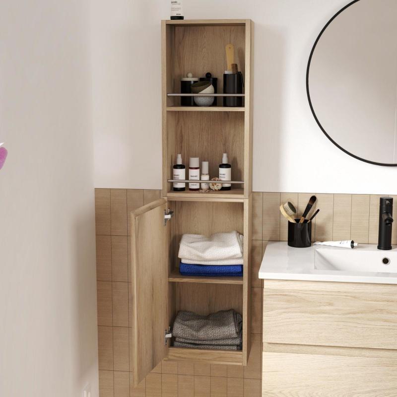 Ensemble meubles de salle de bain 4 pièces décor chêne 80cm SORRENTO