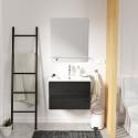 Ensemble salle de bain 3 pièces SORRENTO 60cm chêne carbone avec miroir
