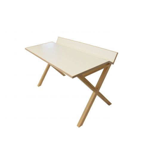 Bureau bois moderne blanc 130 cm TILT