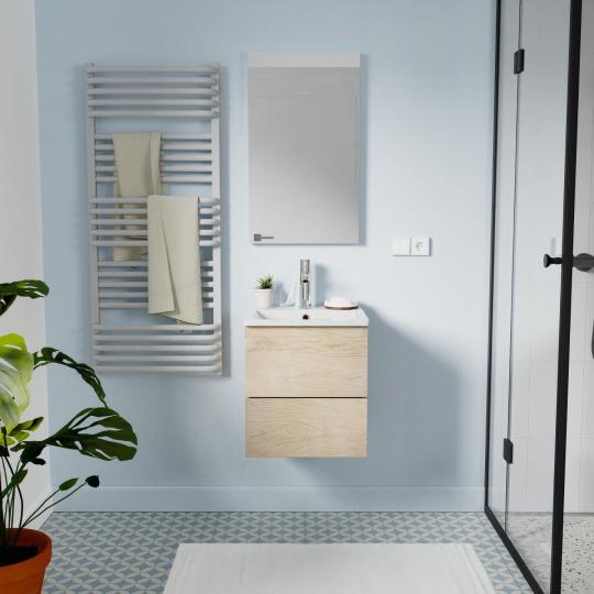 Ensemble meubles de salle de bain 3 pièces décor chêne 45cm SORRENTO
