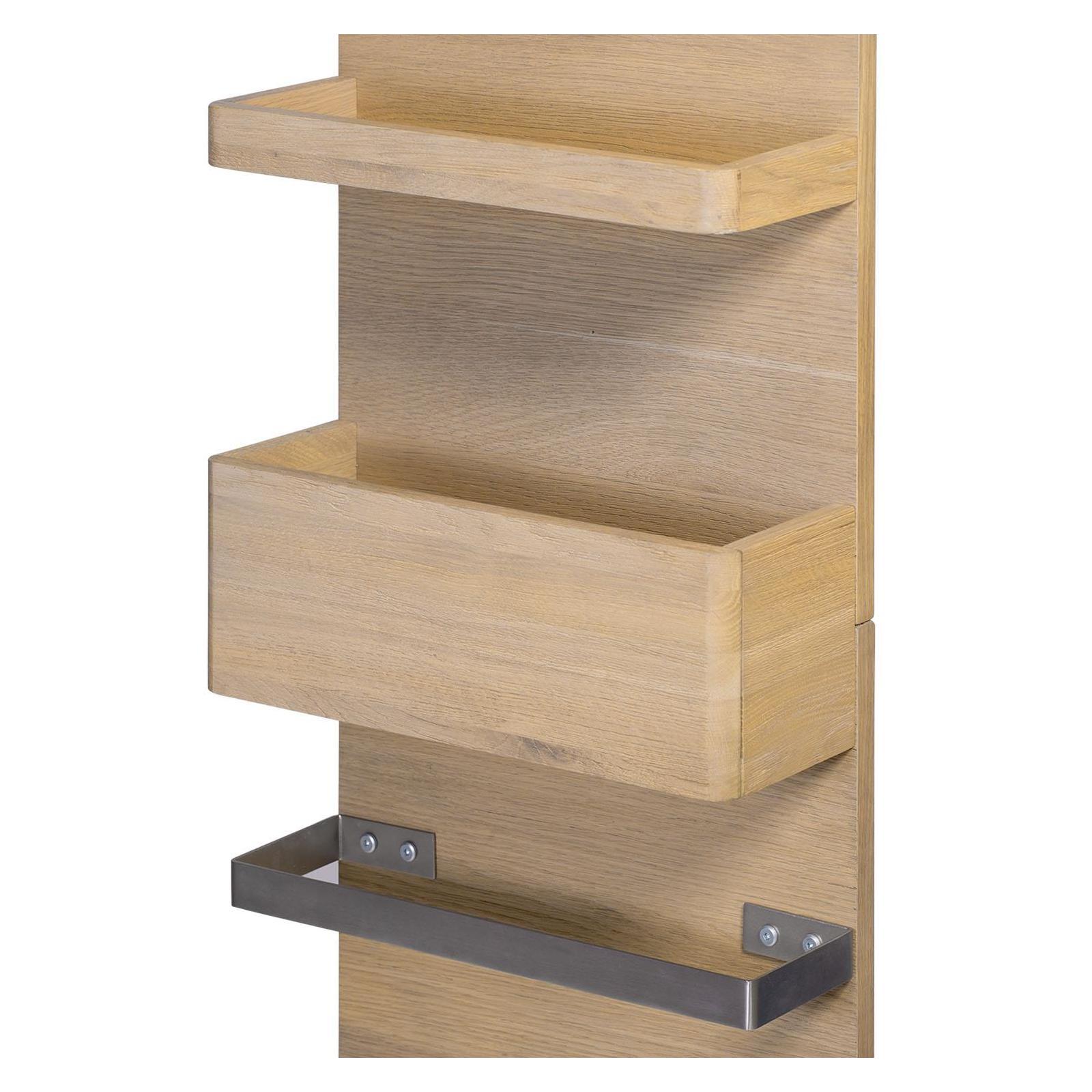 Colonne extra plate étagères et porte-serviette chêne 40x170 cm NOMAD