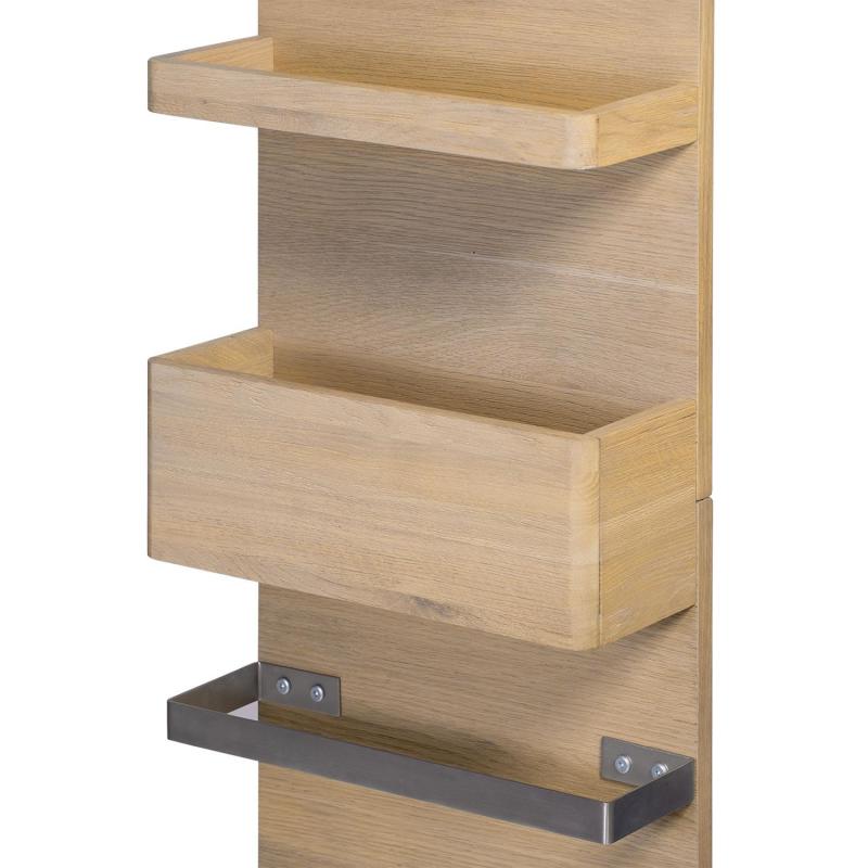 Colonne extra plate étagères et porte-serviette chêne 40x170 cm NOMAD