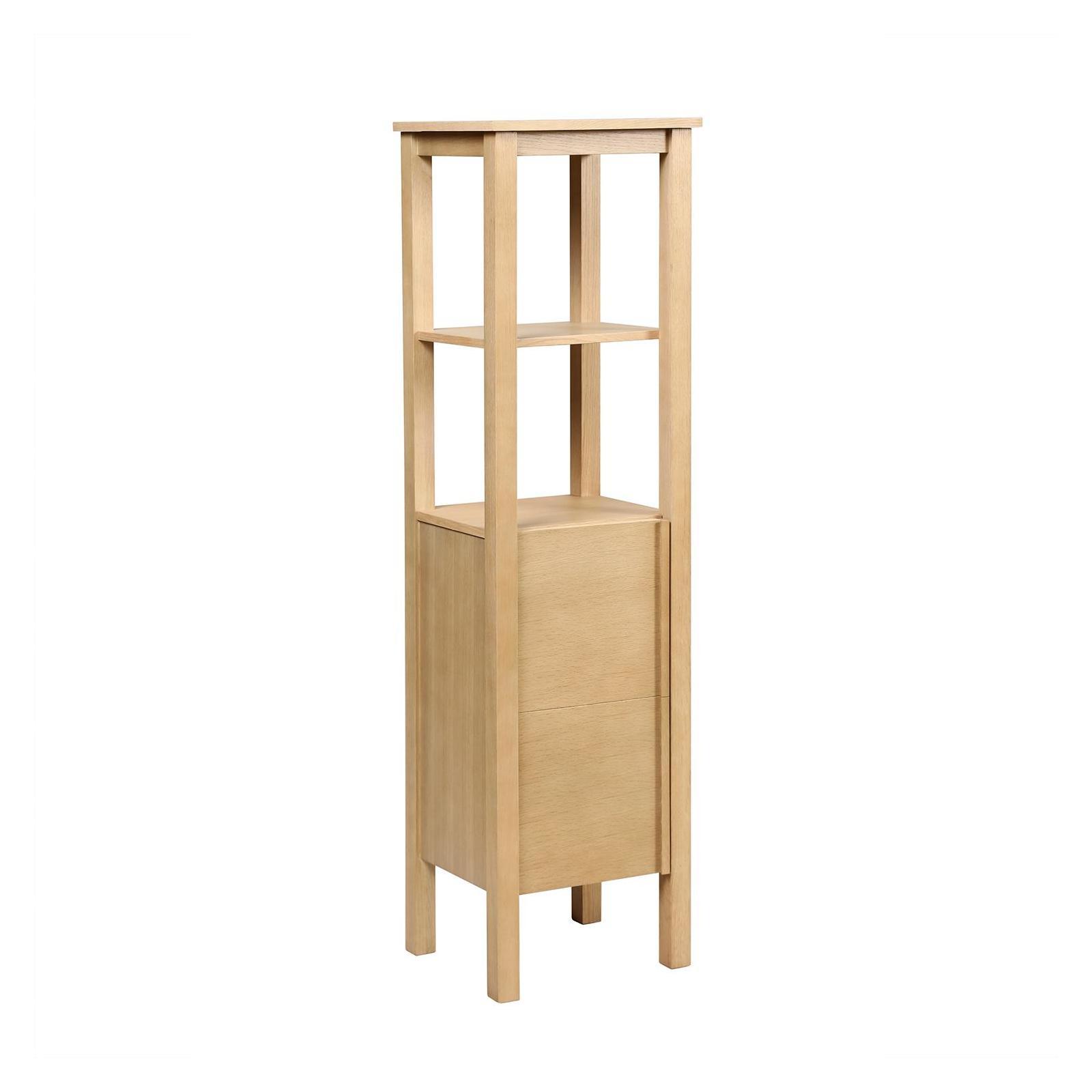 Colonne de salle de bain porte lisse chêne 145 cm