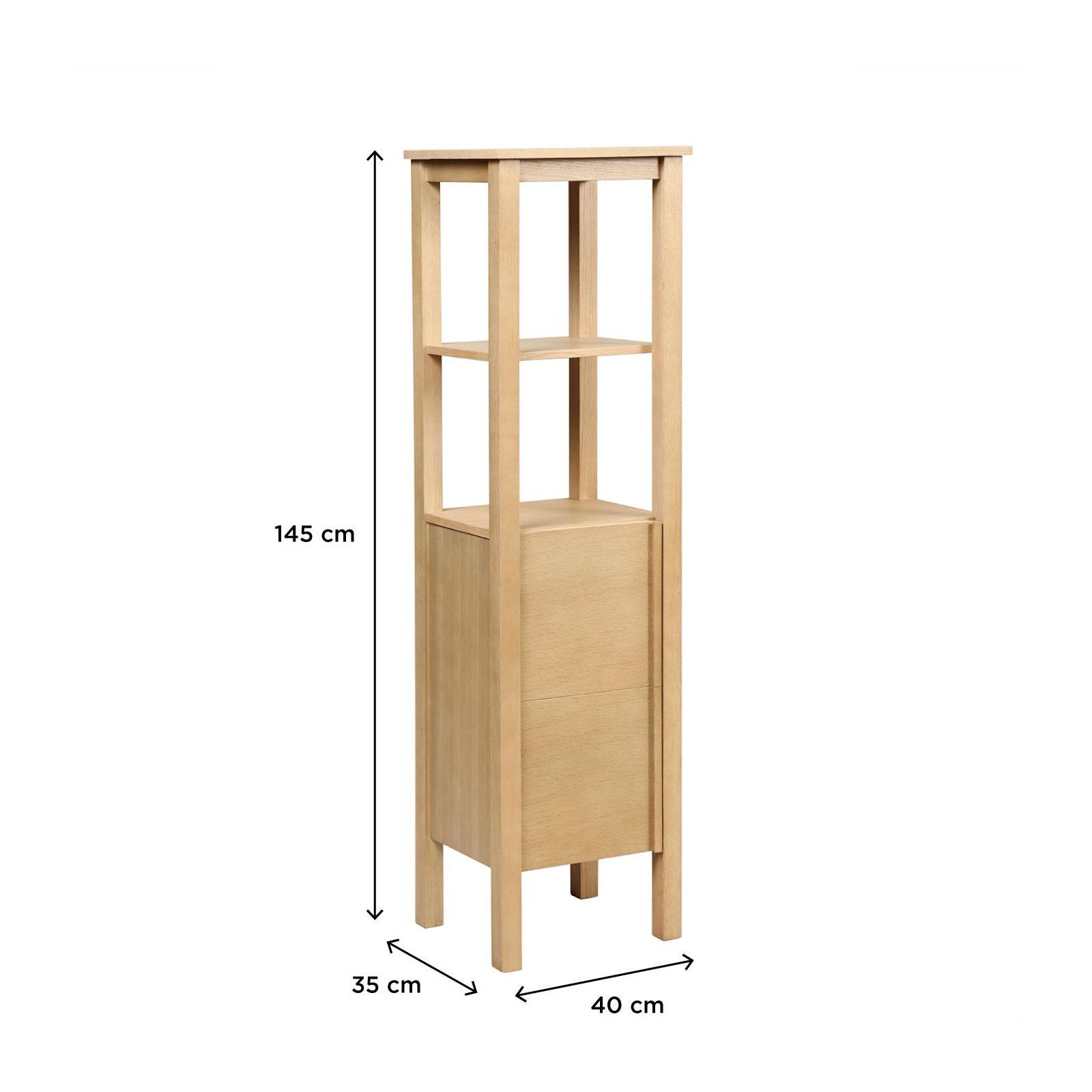 Colonne de salle de bain porte lisse chêne 145 cm