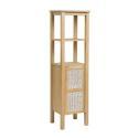 Colonne de salle de bain porte cannage chêne 145 cm