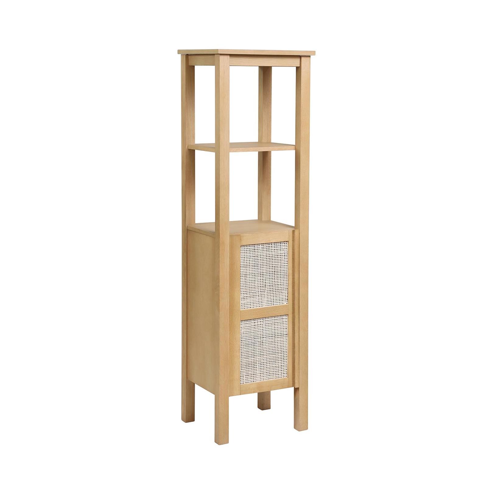 Colonne de salle de bain porte cannage chêne 145 cm