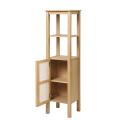 Colonne de salle de bain porte cannage chêne 145 cm