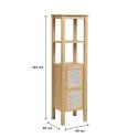 Colonne de salle de bain porte cannage chêne 145 cm