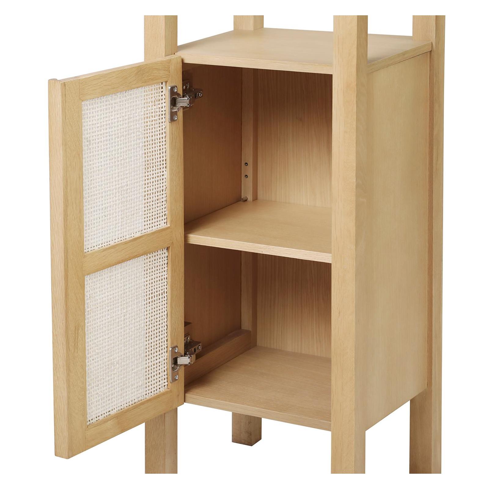 Colonne de salle de bain porte cannage chêne 145 cm