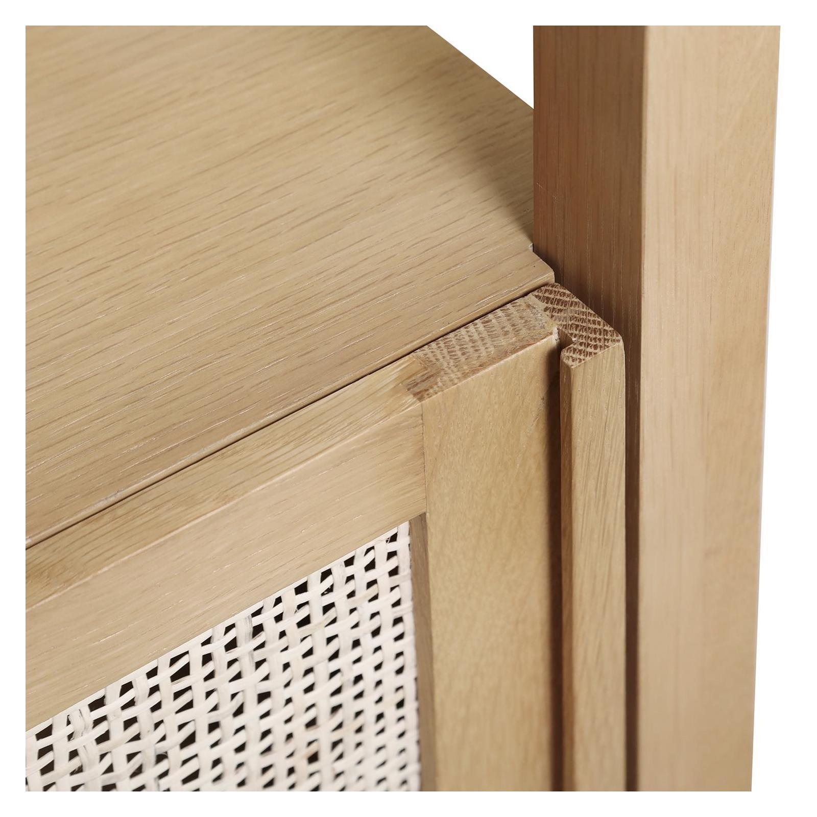 Colonne de salle de bain porte cannage chêne 145 cm