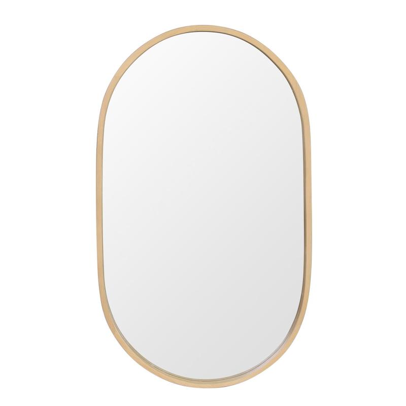 Miroir ovale chêne 40 x 70 cm