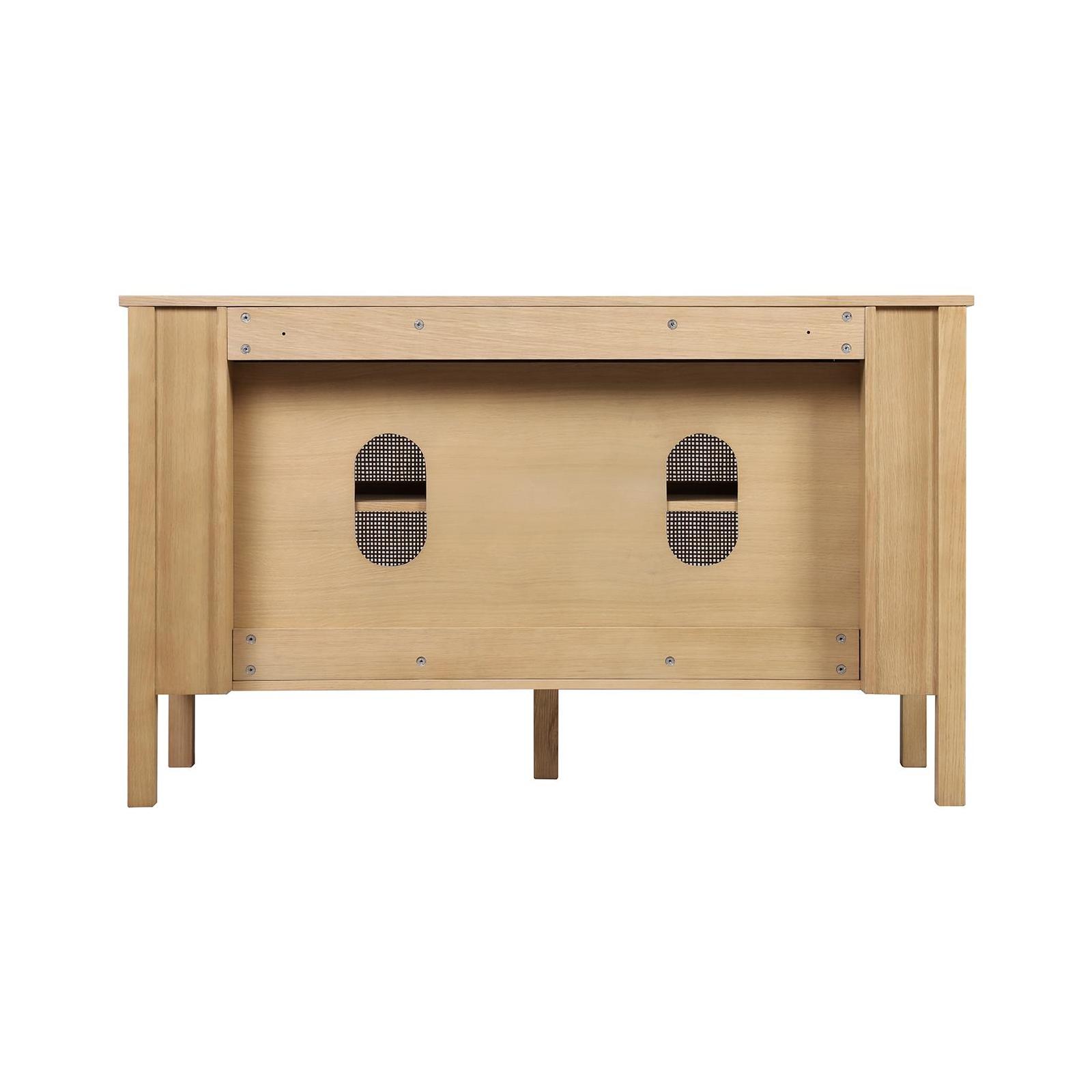 Meuble double vasque chêne portes cannage 130 cm